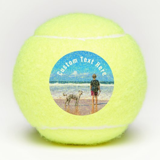 カスタムYour Pet Photo Dog Tennis Balls with文字 テニスボール (正面)