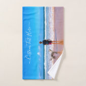 カスタムYour Petsフォトバスタオルと文字 バスタオルセット (ハンドタオル)