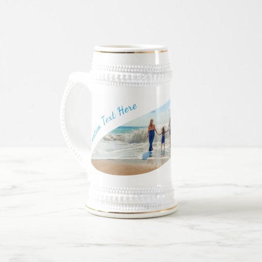 カスタムYour Photo Beer Steinギフトカスタム文字名 ビールジョッキ (正面左)