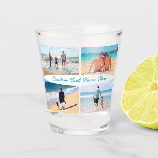 カスタムYour Photo Collage Shot Glass Giftと文字 ショットグラス (正面)