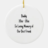 カスタムYour Photo Quiet Verse Remembrance Memorial セラミックオーナメント (裏面)