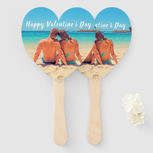 カスタムYour Photo Valentine's Day Hand Fan ハンドファン (正面&裏面)