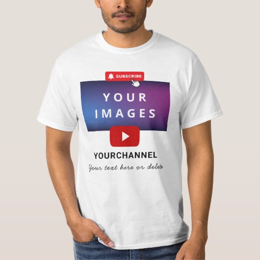 カスタムYoutubeチャンネル名とイメージの追加 Tシャツ (正面)