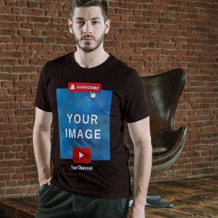 カスタムYoutubeチャンネル名ブラック Tシャツ