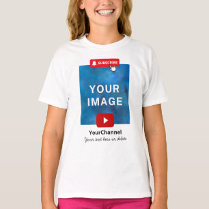 カスタムYoutubeチャンネル名ホワイトキッズ Tシャツ