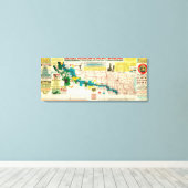 カスターのバトルフィールド高速道路のツーリングマップ キャンバスプリント (インサイチュ (ウッドフロア))