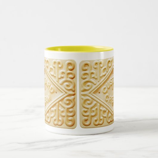 カスタードクリームビスケットまたはクッキーコーヒーマグ ツートーンマグカップ (中央)