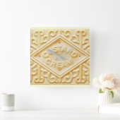 カスタードクリームレトロビスケットクッキー時計2 スクエア壁時計 (ホーム)