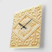 カスタードクリームレトロビスケットクッキー時計 スクエア壁時計 (傾斜)