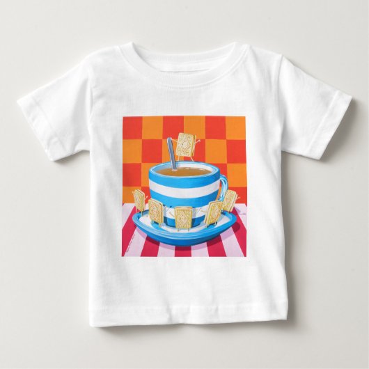 カスタードクリーム色の茶 ベビーTシャツ (正面)