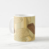 カスタードクリーム-茶マグ コーヒーマグカップ (正面左)