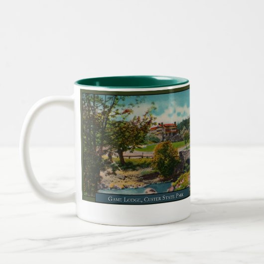 カスター州パークゲームロッジコーヒーマグ ツートーンマグカップ (左)