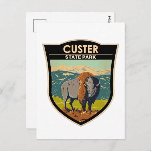 カスター州パークサウスダコタアメリカンバイソン ポストカード (正面/裏面)