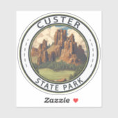カスター州パークサウスダコタトラベルアートヴィンテージ シール (シート)