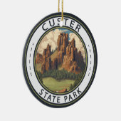 カスター州パークサウスダコタトラベルアートヴィンテージ セラミックオーナメント (右)