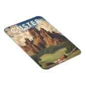 カスター州パークサウスダコタトラベルアートヴィンテージ マグネット (右側)