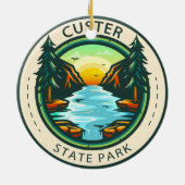 カスター州パークサウスダコタバッジ セラミックオーナメント (裏面)