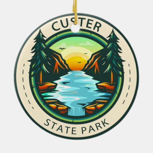 カスター州パークサウスダコタバッジ セラミックオーナメント (裏面)