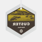 カスター州パークサウスダコタ ガラスオーナメント (裏面)