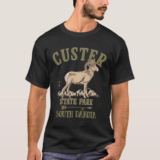 カスター州パークビゴンシープサウスダコタスーヴ Tシャツ (正面)