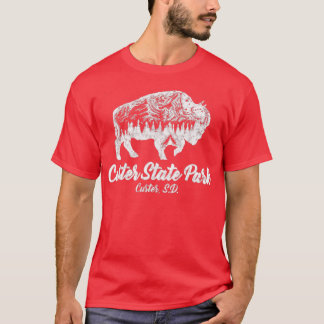 カスター州パークフォーバイソンラバーズサウスダコタ  Tシャツ