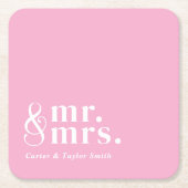 カスタ結婚したマイズ可能なタイ結婚トルのカップル スクエアペーパーコースター (正面)