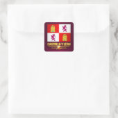 カスティーリャ・イ・レオン国旗 スクエアシール (バッグ)