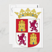 カスティーリャ・イ・レオン（スペイン）コート・オブ・アームズ ポストカード (正面/裏面)