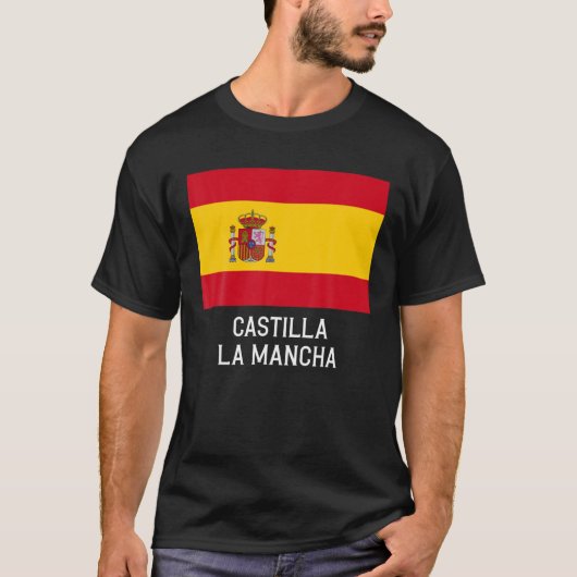 カスティーリャ・ラ・マンチャスペイン国旗エスクード・バンダー Tシャツ (正面)