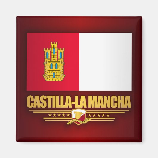 カスティーリャ・ラ・マンチャ国旗 マグネット (正面)