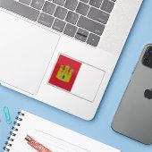 カスティーリラマンチャ国旗 シール (ノートパソコンとiPhone)