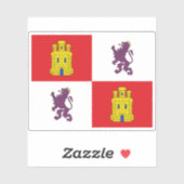 カスティール国旗とレオン国旗 シール (シート)