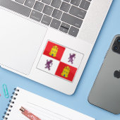 カスティール国旗とレオン国旗 シール (ノートパソコンとiPhone)