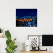 カステメザノ，イタリア – スノーウィーウィンターナイト ポスター (ホームオフィス)