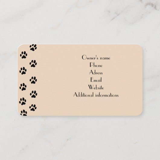 カステリーベージュカラー用のカスタマイズ可能な名刺 名刺 (裏面)