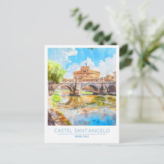 カステルサンタンジェロローマイタリアヴィンテージトラベル ポストカード (スタンド正面)