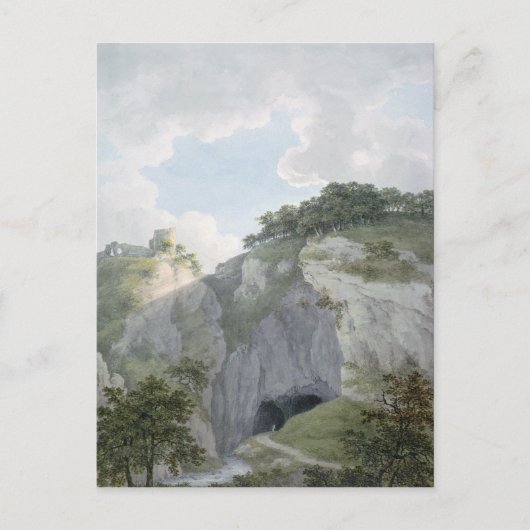 カステルトンの城と洞窟の景色 ポストカード (正面)