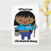 カストディアン·アフリカ系アメリカ人女性が個人設定 カード (黄色い花)