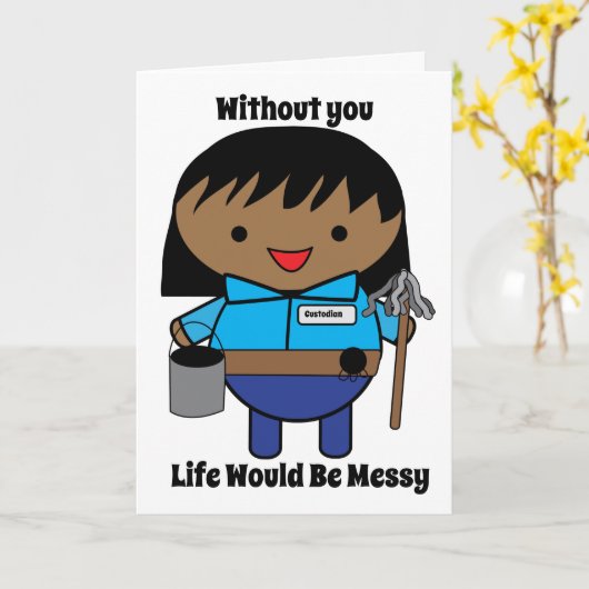 カストディアン·アフリカ系アメリカ人女性が個人設定 カード (黄色い花)