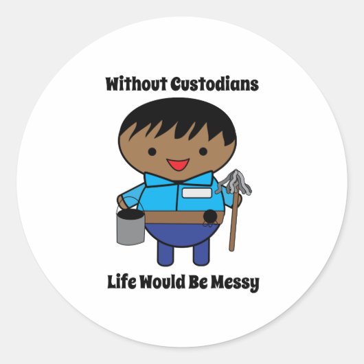 カストディジャナイター黒人男性の生活の混乱おもしろい ラウンドシール (正面)