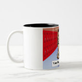 カストディーパーソナライズされた – 男性の漫画 ツートーンマグカップ (左)