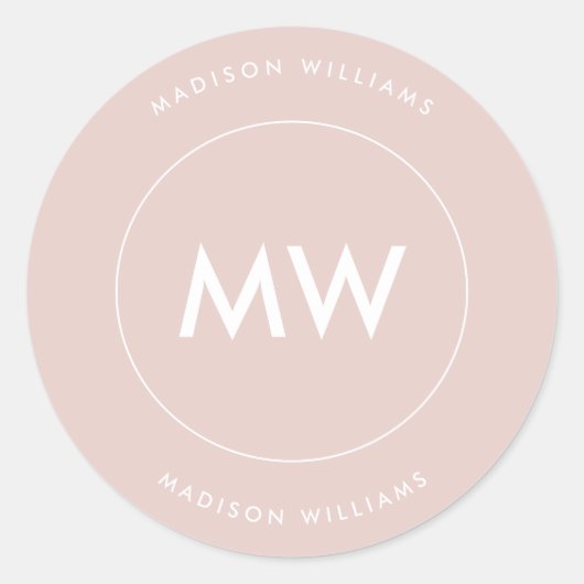 カストメミニマルモノグラムクラシック丸ステッカー ラウンドシール (正面)