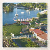 カストリーサンルシアカリブの島 ガラスコースター (正面)