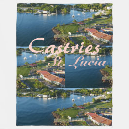 カストリーサンルシアカリブの島 フリースブランケット