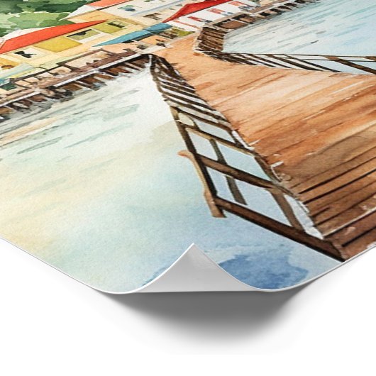 カストリーサンルシア水の色絵を描の旅行 ポスター (角)