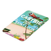 カストリーズ セントルシア ヴィンテージ トラベル ポスター マグネット (左側)