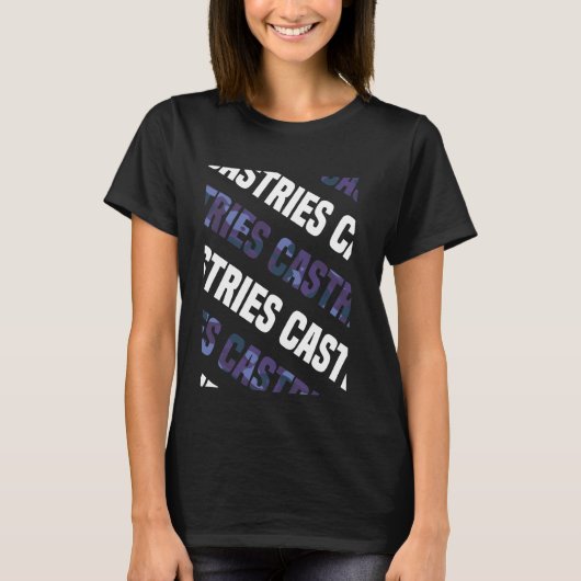 カストリー迷彩柄パターンパープルカモフラージュ Tシャツ (正面)