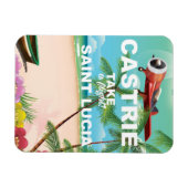 カストリー・サンルシア・ヴィンテージ旅行ポスター マグネット (横)