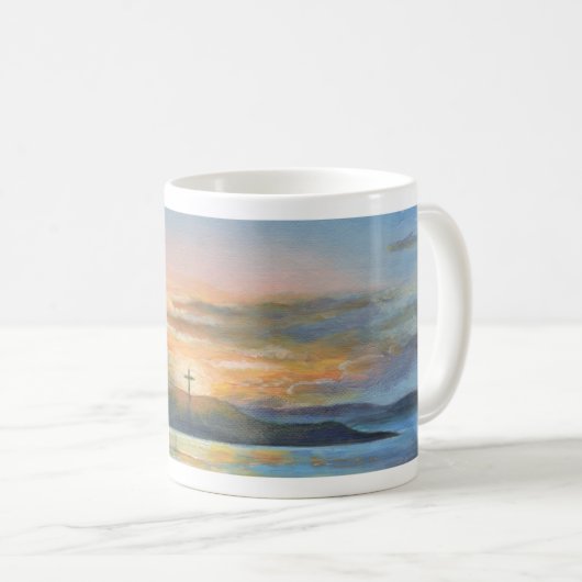 カスバートの島、ホーリーアイランド、キリスト教の信仰 コーヒーマグカップ (正面右)
