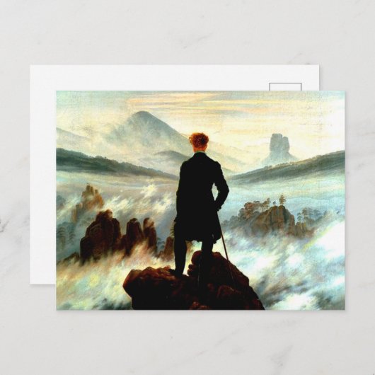 カスパル・デイヴィッド・フリーによる霧の海をさまよう ポストカード (正面/裏面)